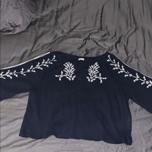 Hollister Dark blue 3/4 sleeve blouse